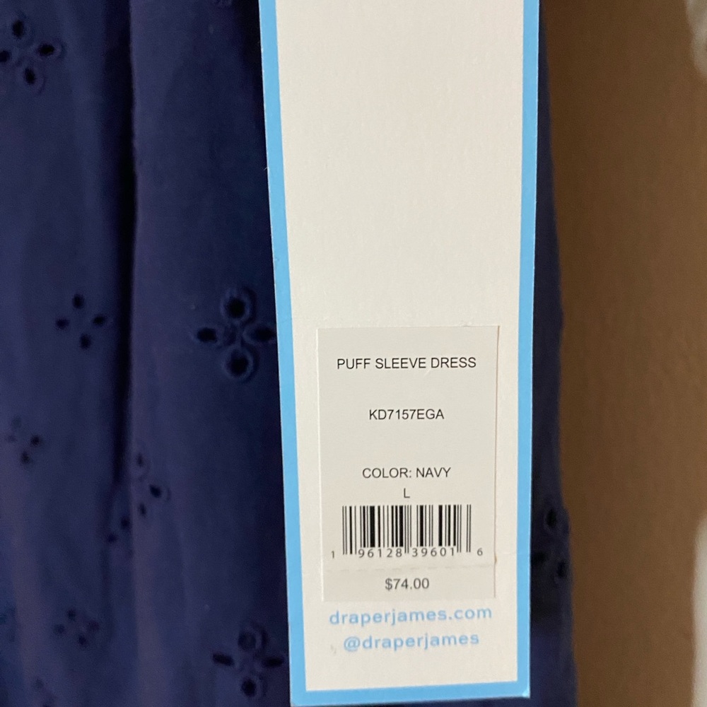 Draper James Navy Eyelet Mini Dress - Picture 4 of 8